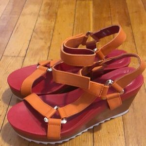 Jeanasis leather platform sandals